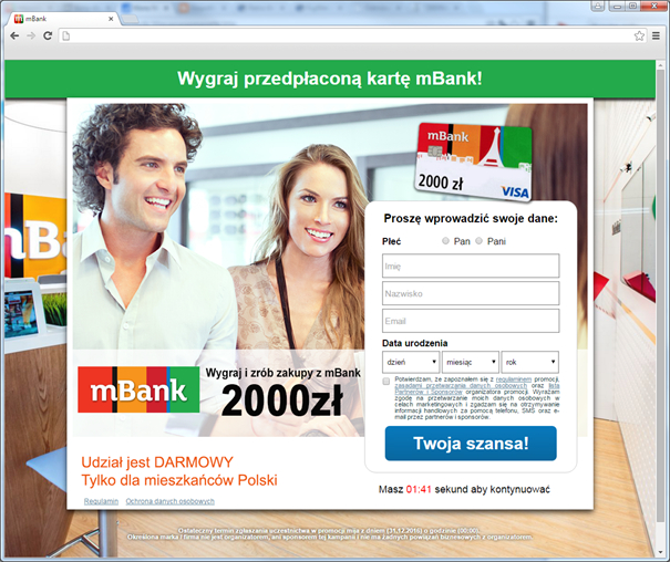 Uwaga na konkursy i bony wyłudzające dane osobowe